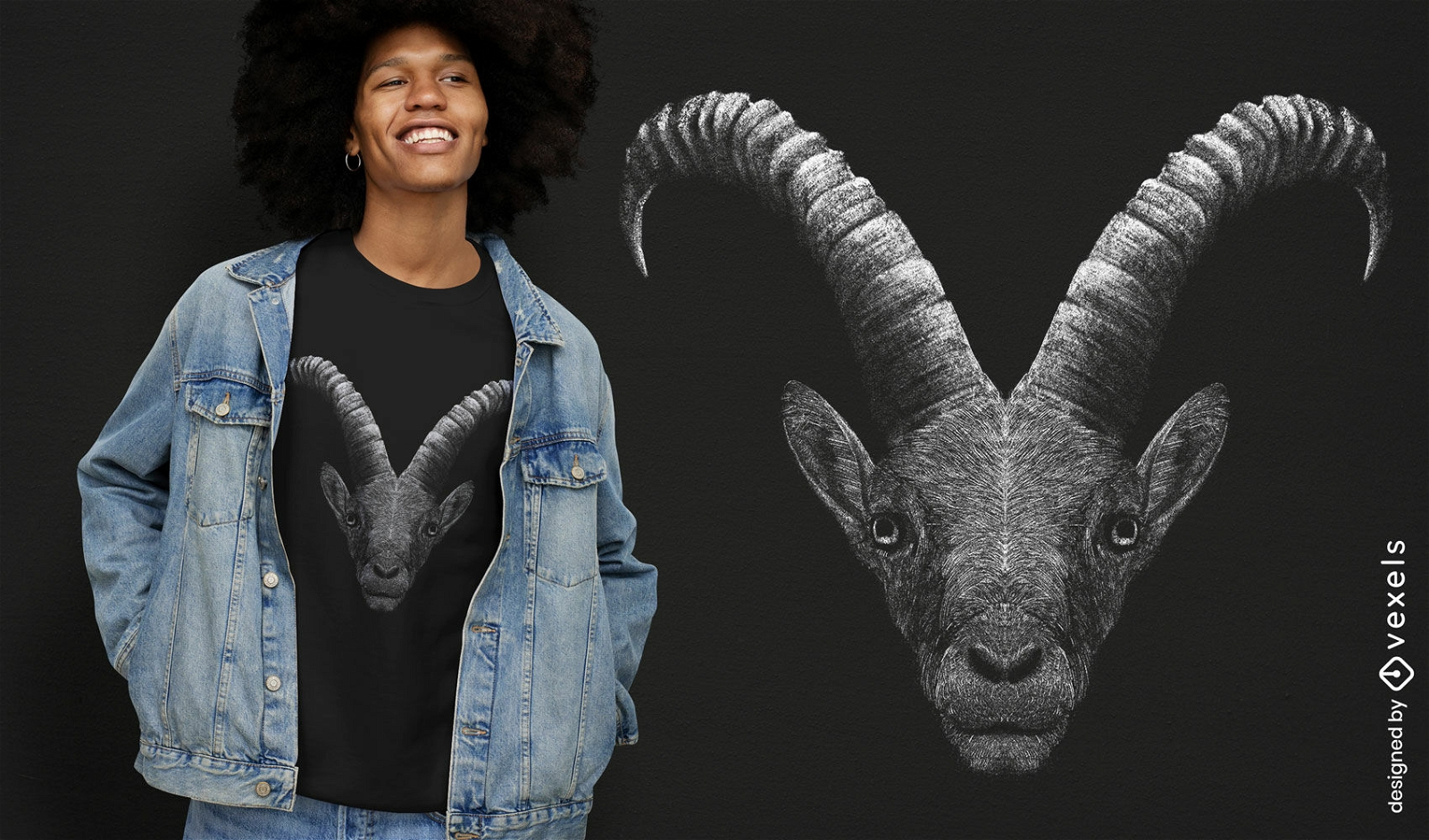 Design de camiseta de cabra alpina