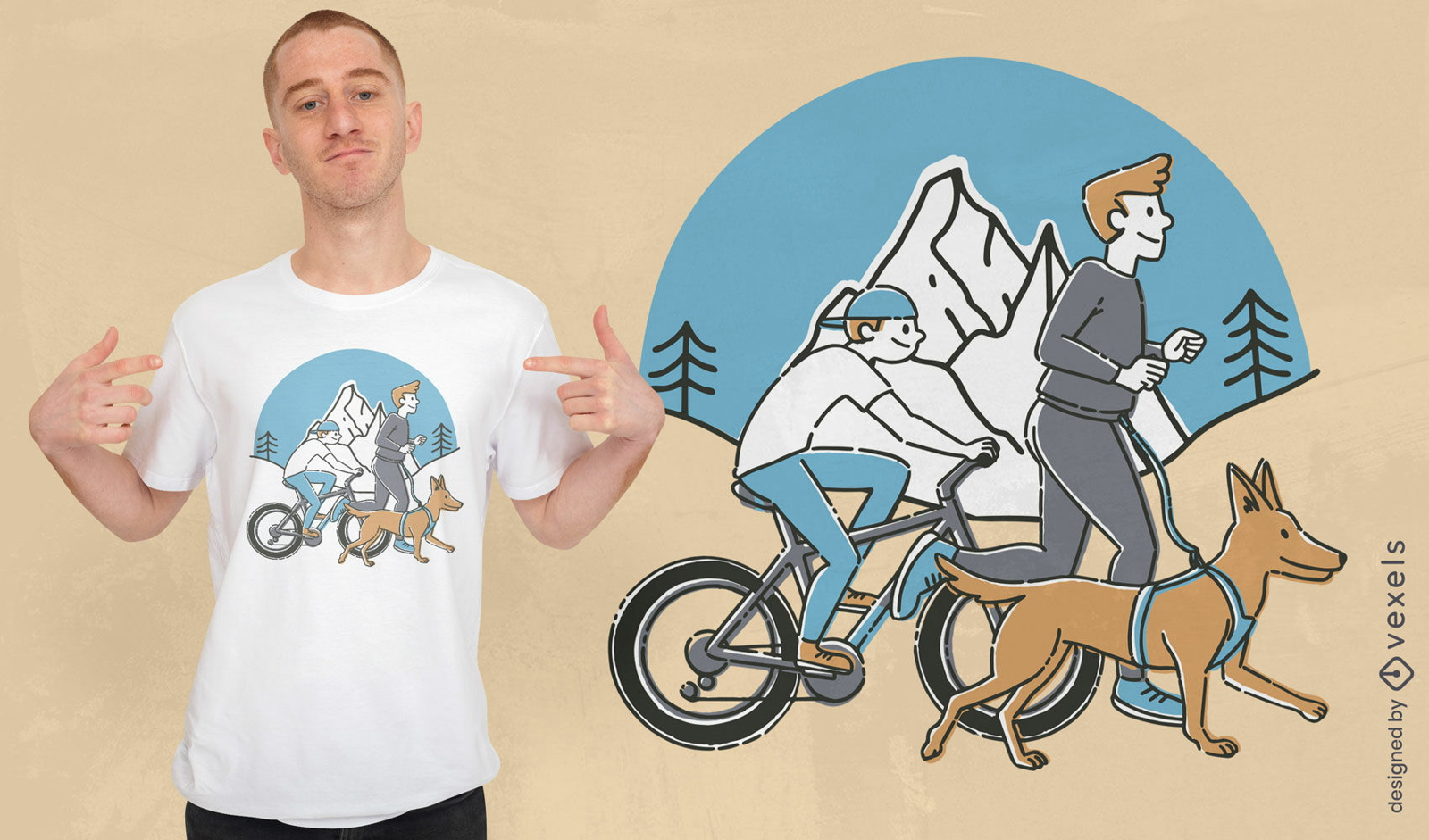 Familie im T-Shirt-Design der Berge