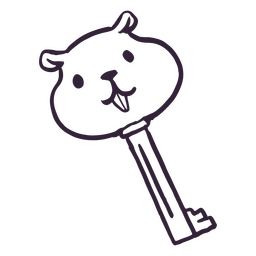 Hamster head key PNG Design