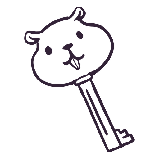 Hamster head key PNG Design