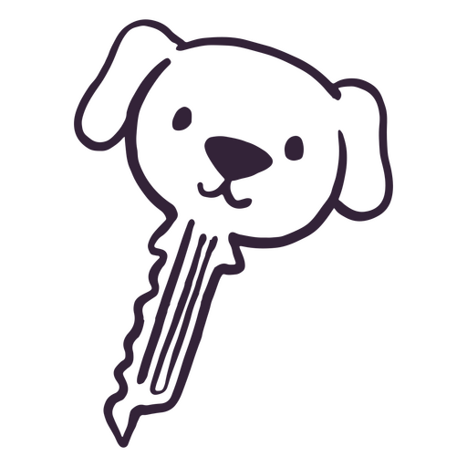 Dog head key PNG Design