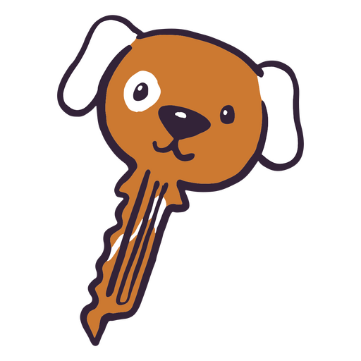 Chave com design de cabeça de cachorro Desenho PNG