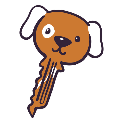 Schlüssel mit Hundekopf-Design PNG-Design