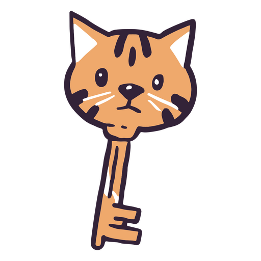 Chave com design de cabeça de tigre Desenho PNG