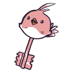 Key with bird head design PNG Design