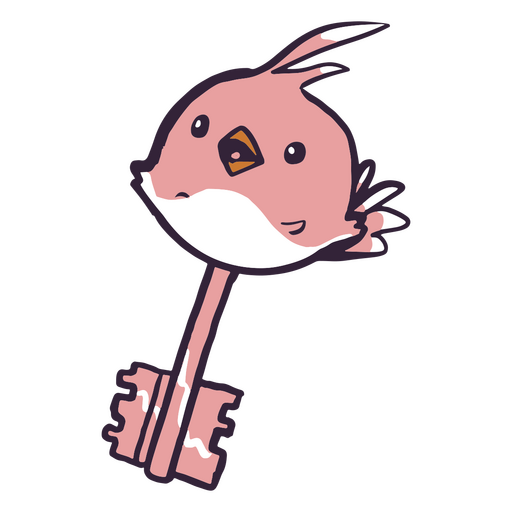 Key with bird head design PNG Design