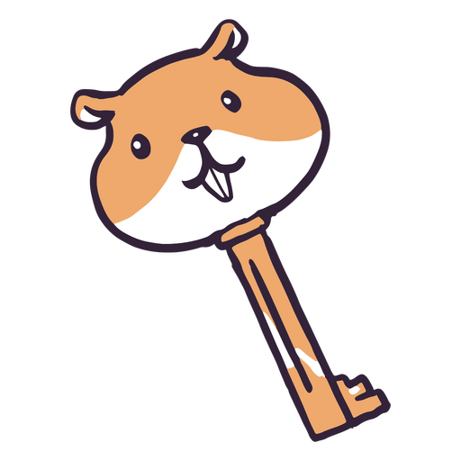 Chave com design de cabeça de hamster Desenho PNG