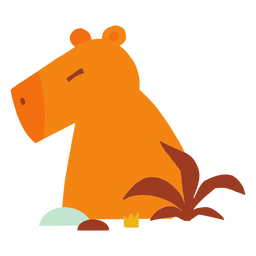 Relaxed capybara flat image PNG Design