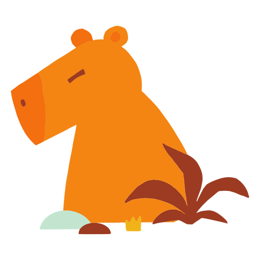 Imagem plana de capivara relaxada Desenho PNG