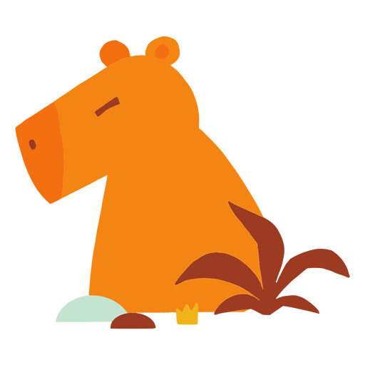 Relaxed capybara flat image PNG Design
