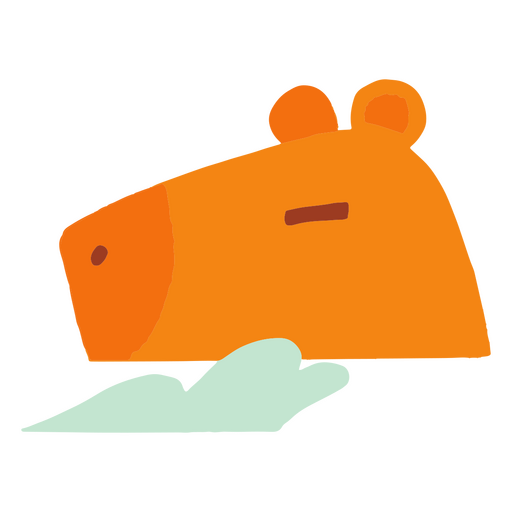 Flache Form des Capybara-Kopfes PNG-Design