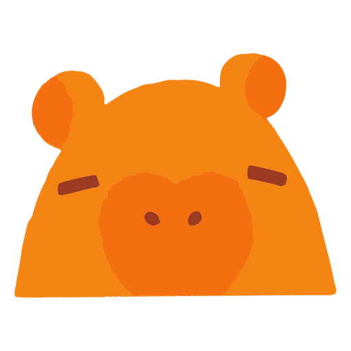 Capybara head flat image PNG Design