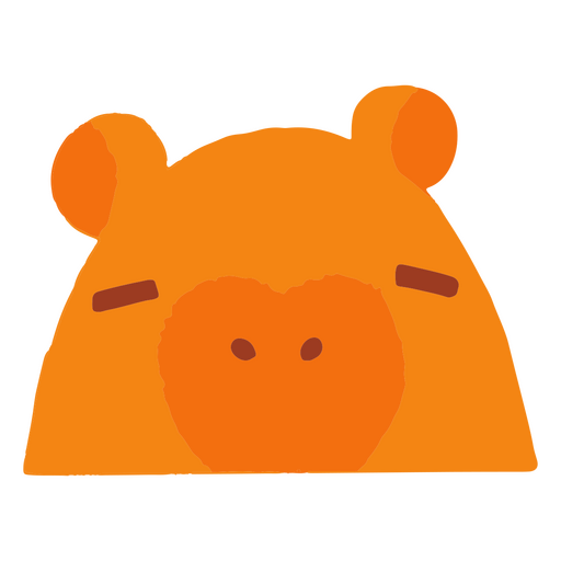 Imagem plana da cabeça da capivara Desenho PNG