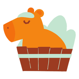 Cute capybara flat image PNG Design