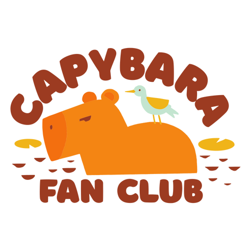 Flaches Bild des Capybara-Fanclubs PNG-Design