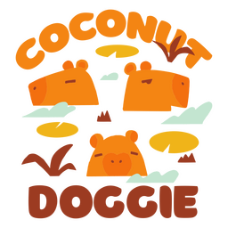 Kokosnuss-Hündchen PNG-Design