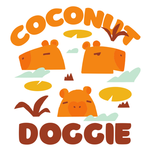 Coconut doggie PNG Design