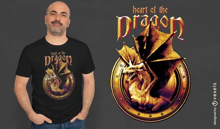 Heart of the dragon PSD t-shirt design
