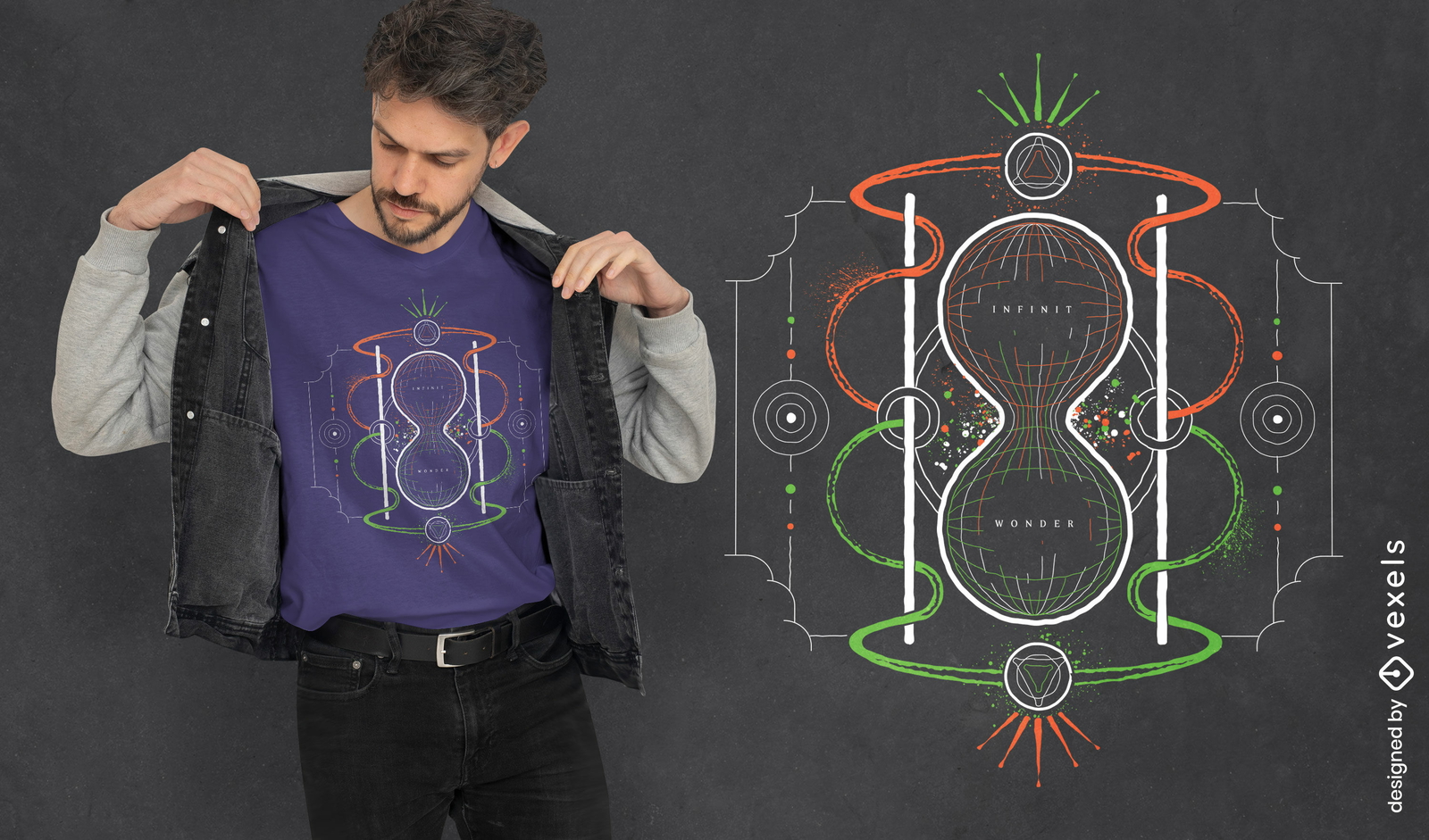 Diseño de camiseta de ciencia de la teoría del multiverso.