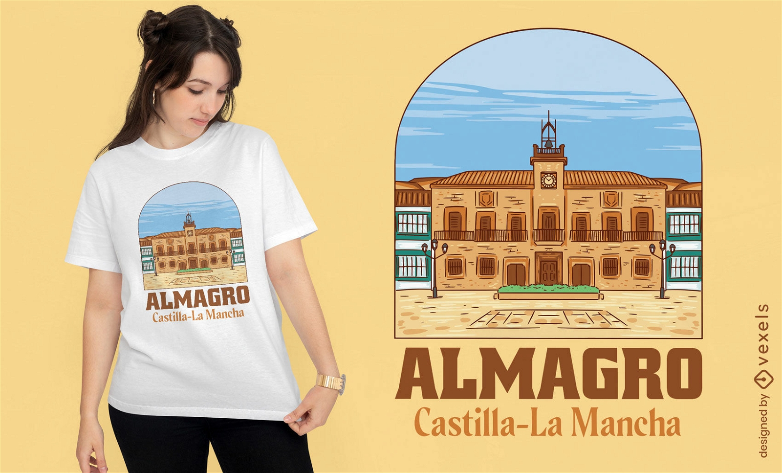 Design de t-shirt de viagem da cidade de espanha Almagro