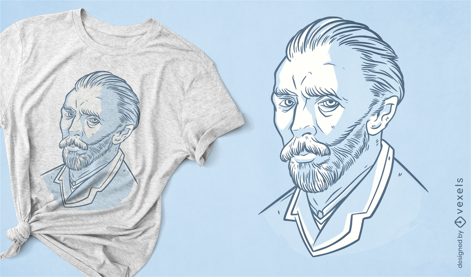 Diseño de camiseta con retrato de Van Gogh