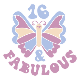 16 & fabulous PNG Design