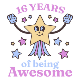 16 Jahre großartig sein PNG-Design