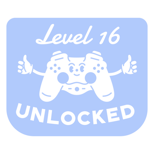 Level 16 unlocked retro cartoon PNG Design