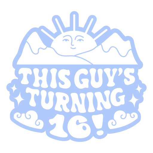 This guy's turning 16 retro cartoon PNG Design