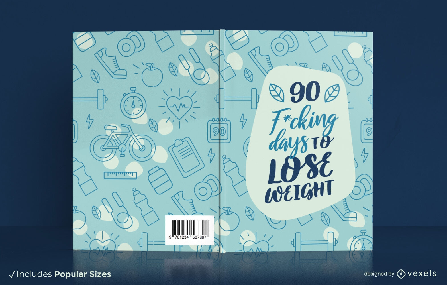 diseño de portada de libro de 90 días para perder peso