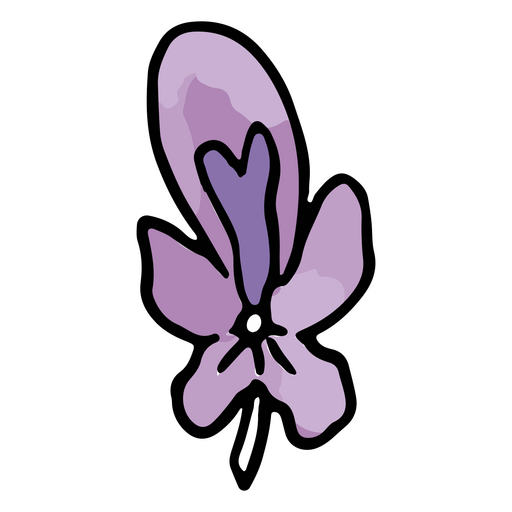 Blühende lila Blume PNG-Design