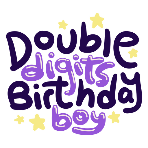 Double digits birthday boy lettering quote PNG Design