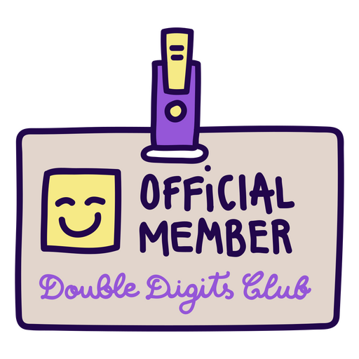 Cita oficial de letras del club de dos d?gitos para miembros Diseño PNG