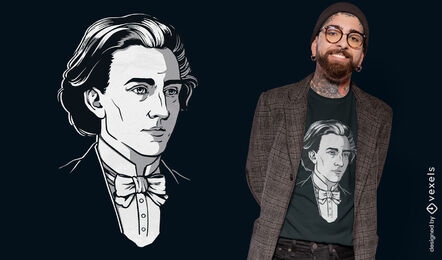 Frederic Chopin portrait t-shirt design