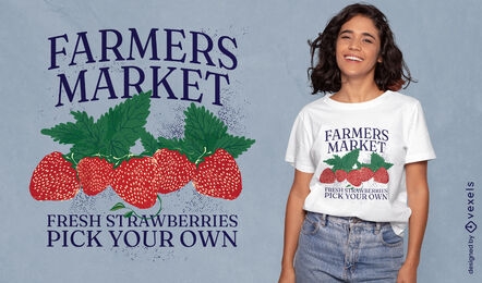 Farmers market strawberry t-shirt design