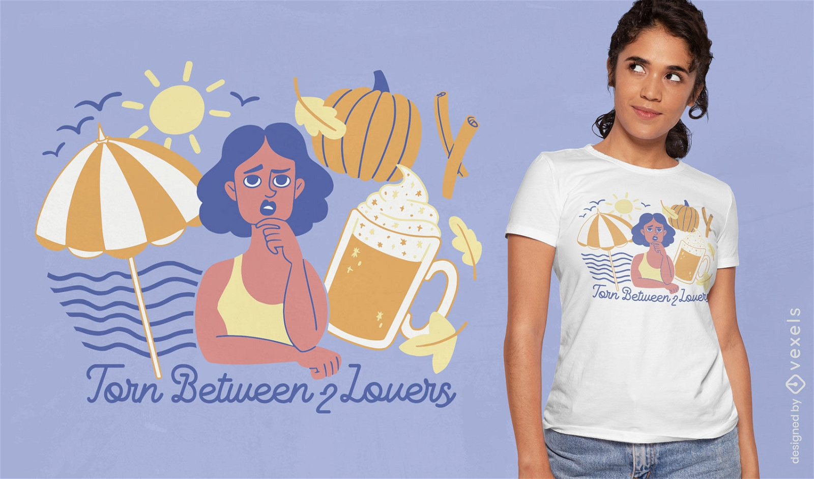 Summer and autumn lover t-shirt design