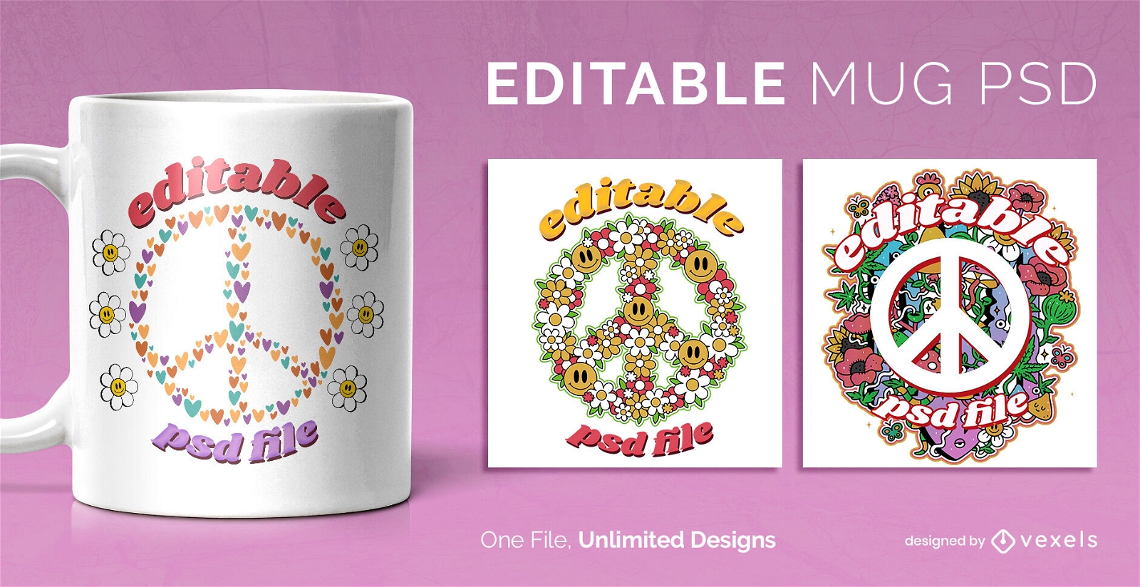 Peace symbol scalable mug design