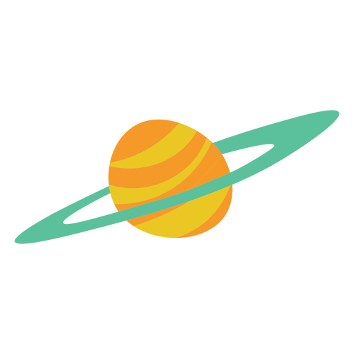 Planet umgeben von einem grünen Ring PNG-Design