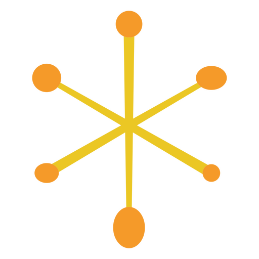 Estrella amarilla con flechas naranjas. Diseño PNG