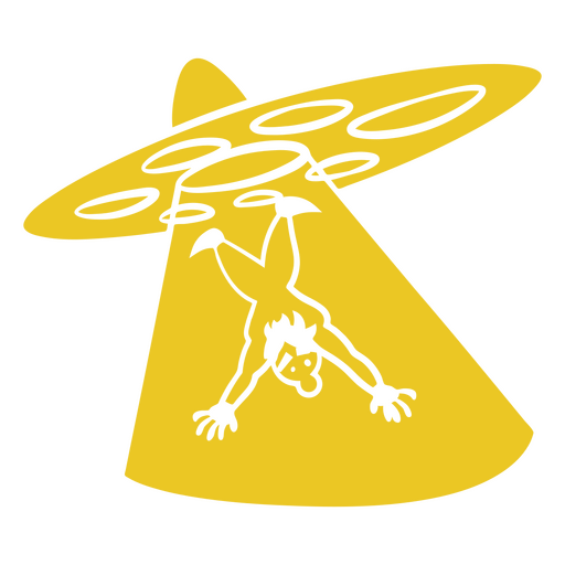 Man abducted by a UFO PNG Design