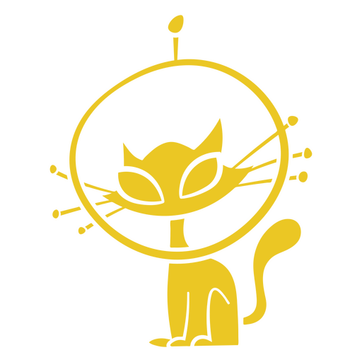Gato intergaláctico usando capacete espacial Desenho PNG