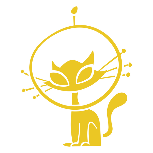 Gato intergaláctico con casco espacial Diseño PNG