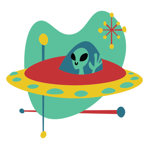 Design PNG E SVG De Alien Em Personagem Ufo Para Camisetas