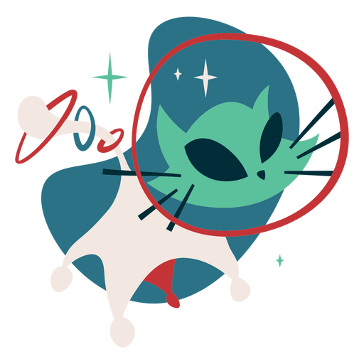 Katze, die einen Astronautenhelm im Weltraum trägt PNG-Design