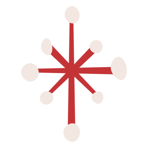 Red star with white dots PNG Design
