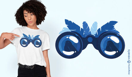 Binocular with feathers t-shirt design