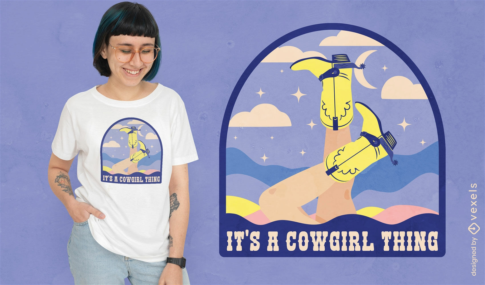 Cowgirl Sache Pastell T-Shirt Design