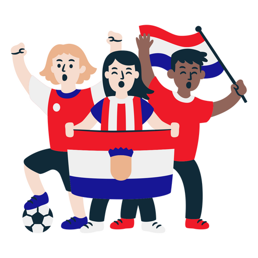 Fãs de futebol da Holanda Desenho PNG