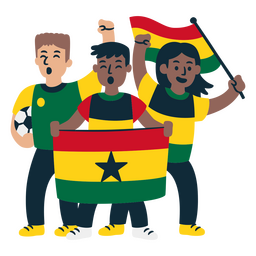 Fãs de futebol de Gana Desenho PNG