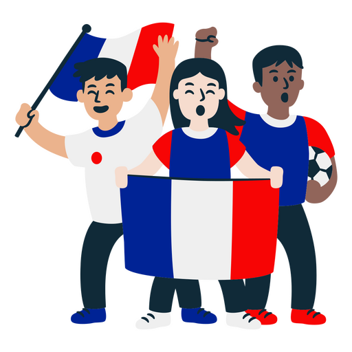 Aficionados al fútbol de Francia Diseño PNG